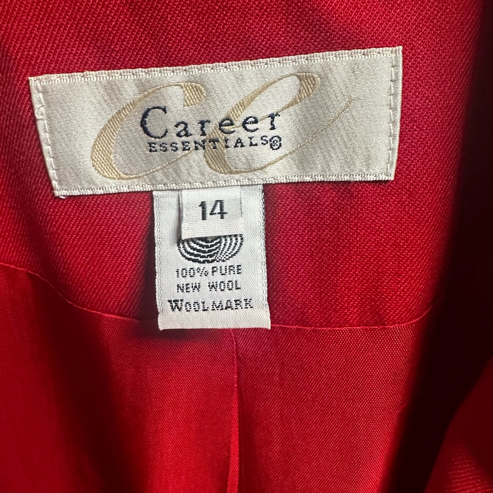 Essentials Vibrant Red Wool Blazer - Picture 3 of 7